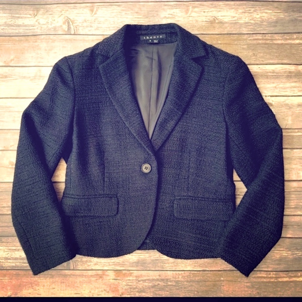 Theory Crop Tweed Blazer